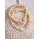 Rondelles Heishi en coquillage blanc & 3 coquillages rosés