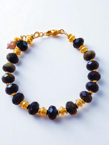 AGATHE Obsidienne gold