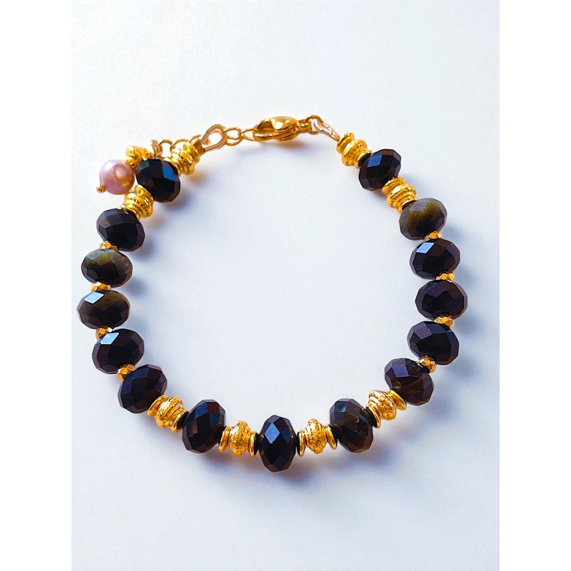 AGATHE Obsidienne gold