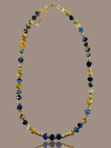 GASPARD Oeil de tigre bleu et jaune