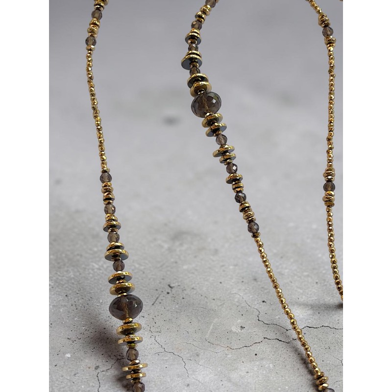 Sautoir IRIS quartz fumé