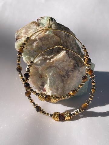 Boucles MIA Oeil de tigre