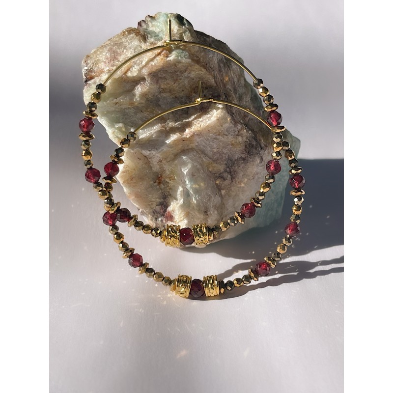 Boucles MIA Grenat