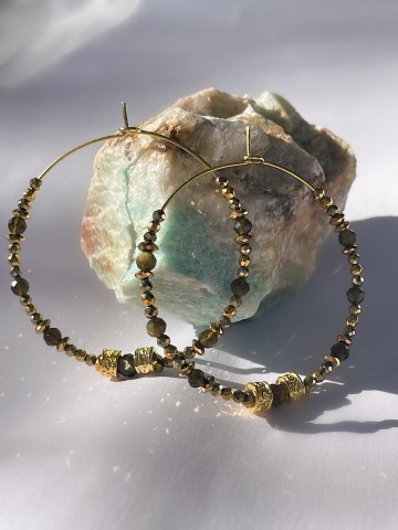 Boucles MIA Obsidienne gold